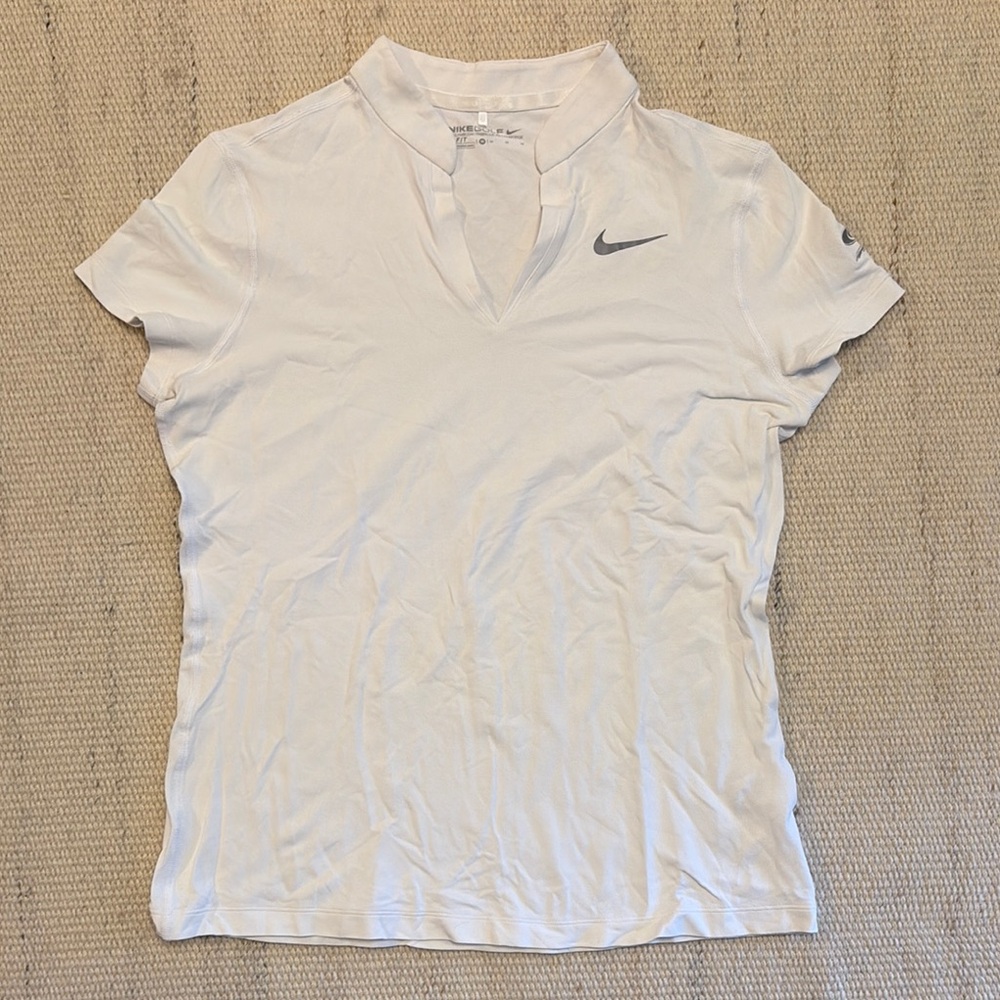 Nike Women's White Polo Top - Size Medium